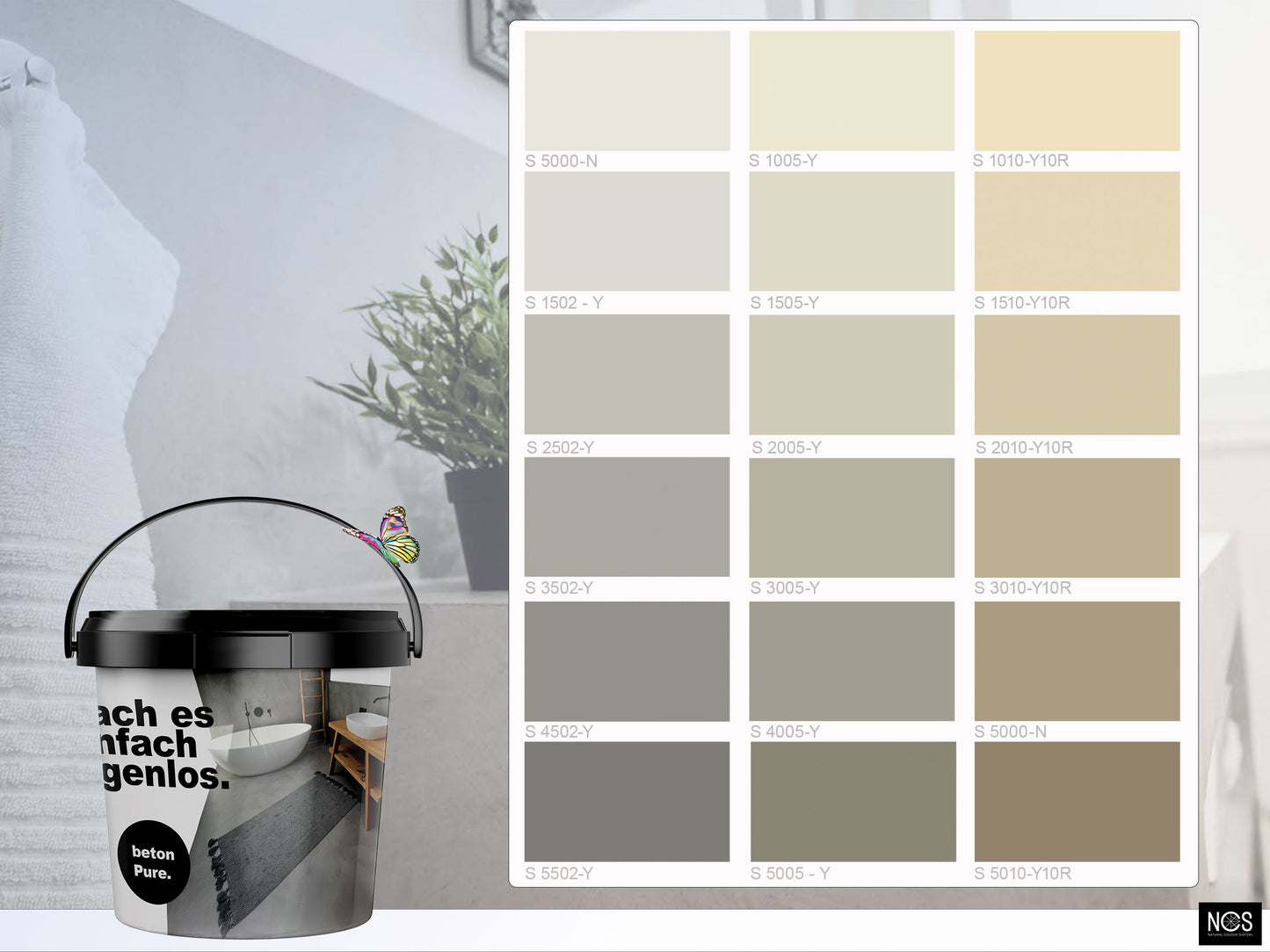 Basis Set - betonPure Mikrozement - NCS Farben - verarbeitungsfertig