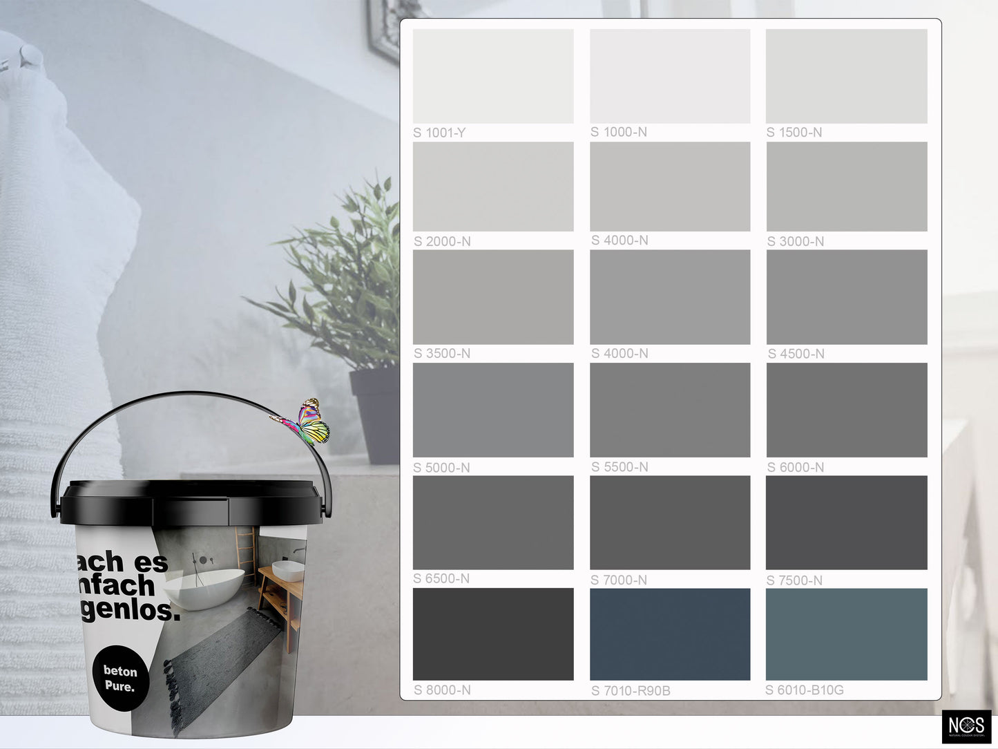 Basis Set - betonPure Mikrozement - NCS Farben - verarbeitungsfertig
