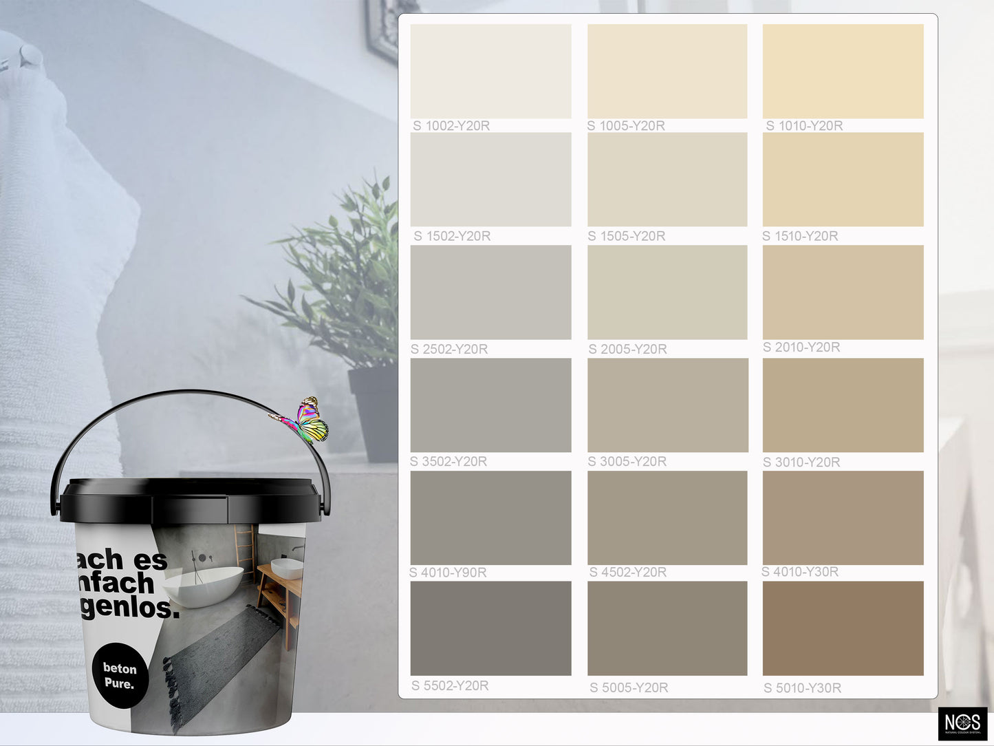 Basis Set - betonPure Mikrozement - NCS Farben - verarbeitungsfertig