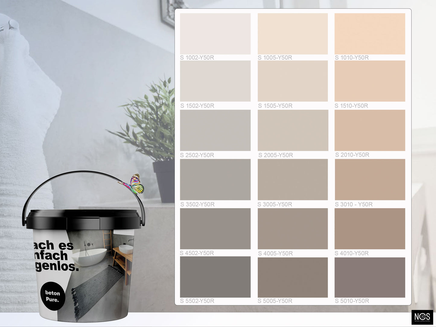 Basis Set - betonPure Mikrozement - NCS Farben - verarbeitungsfertig