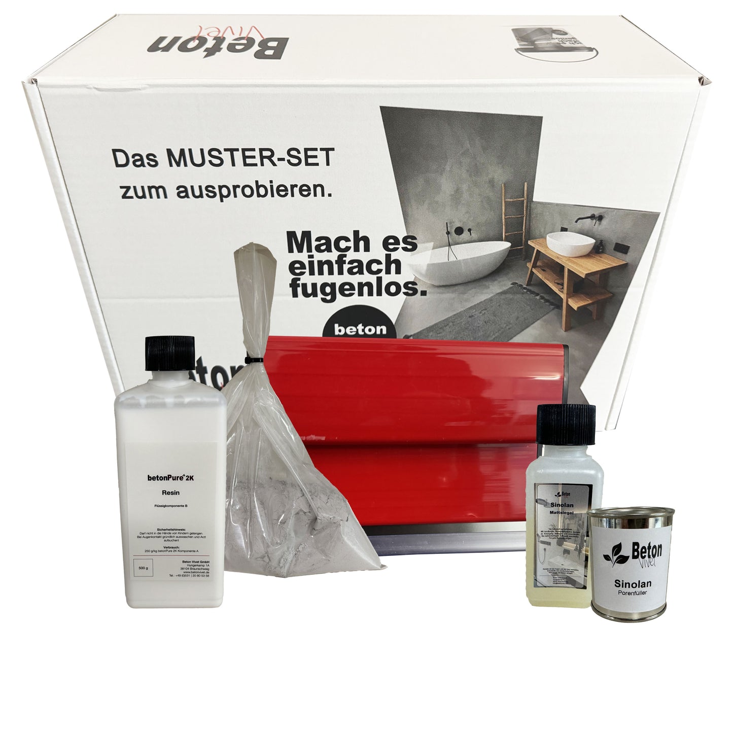 Mikrozement Probierset betonPure 2K (Beton Ciré) für 1qm