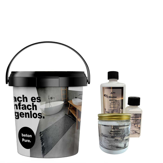 betonPure Mikrozement Komplett-Set 5qm mit SINOLAN Versiegelung (Bedarfsrechner)