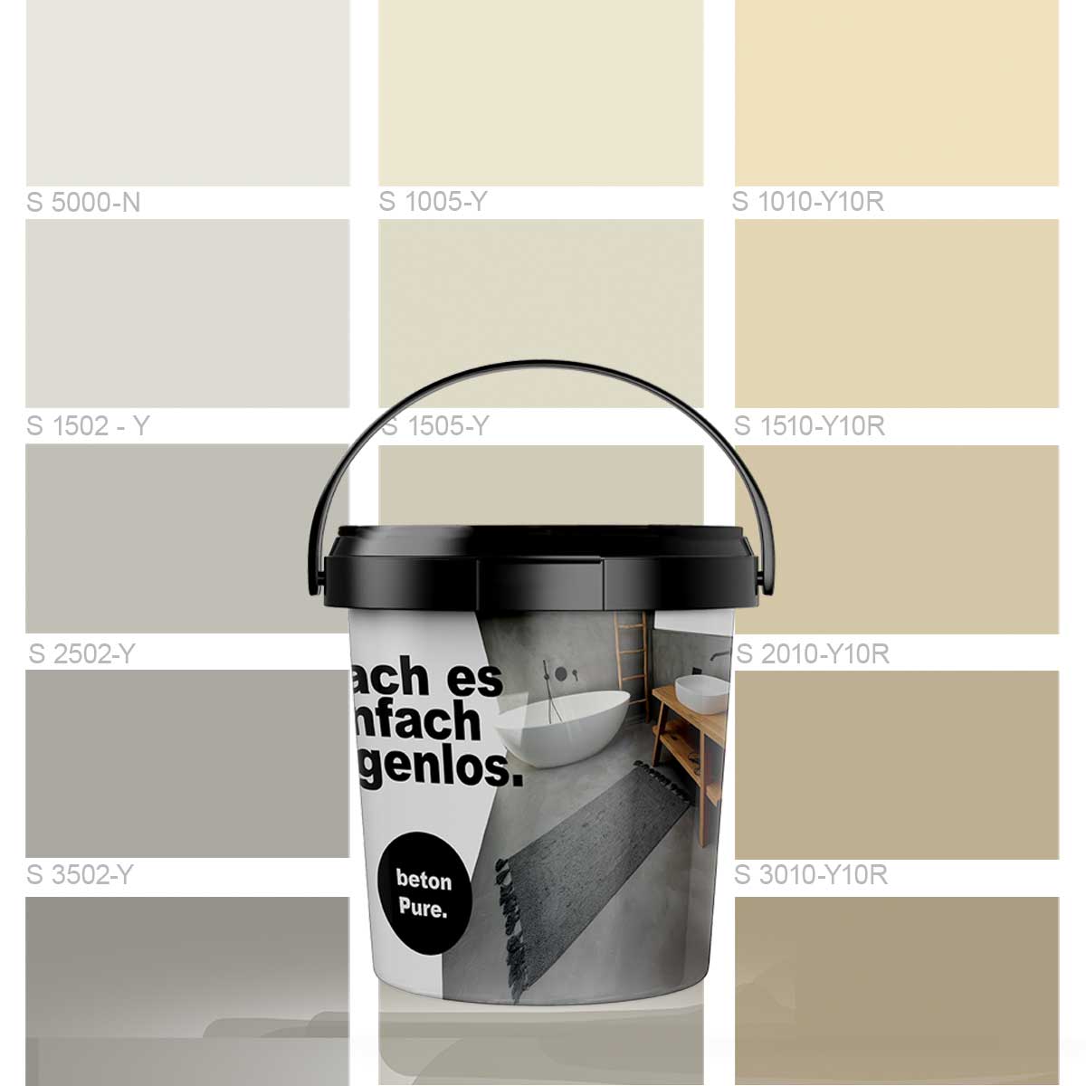 Basis Set - betonPure Mikrozement - NCS Farben - verarbeitungsfertig