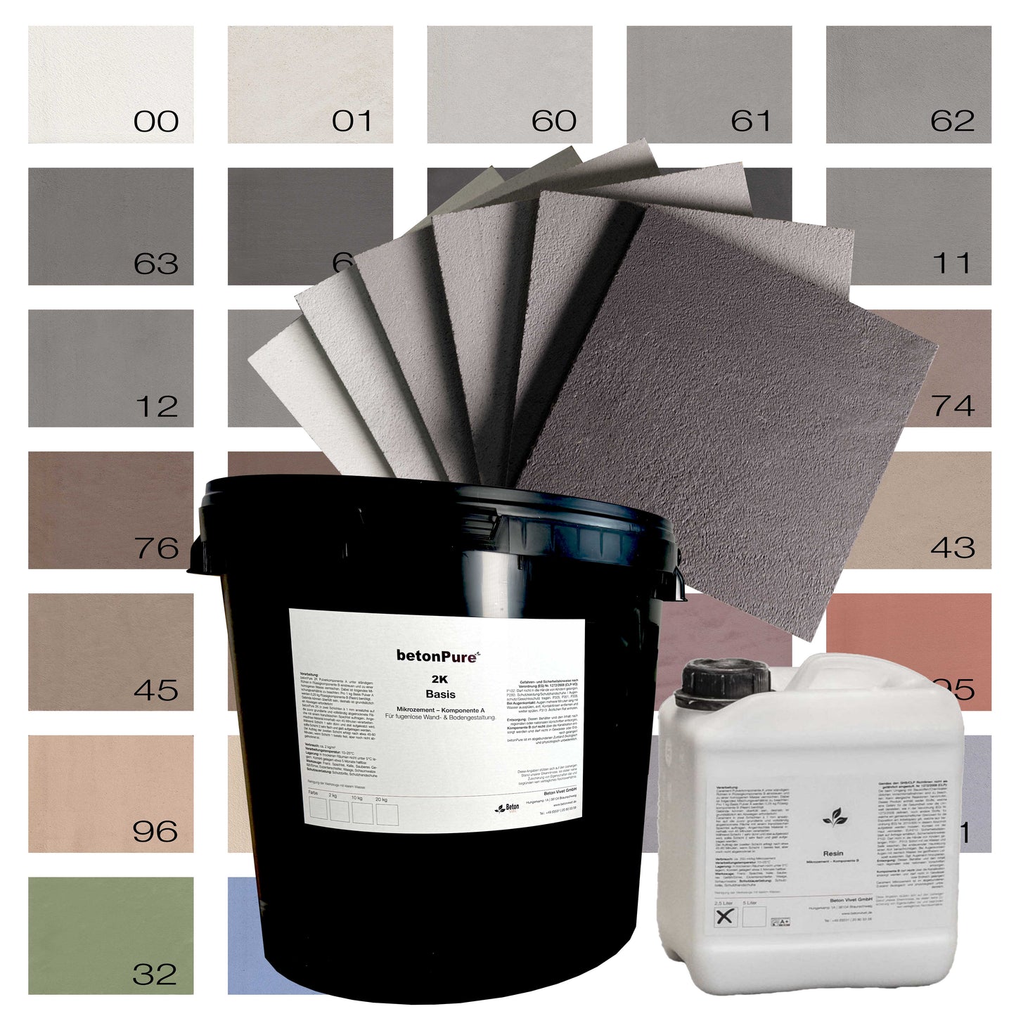 BETONPURE 2K Microcement COMPLETE SET with Sinolan Sealing Beton Ciré
