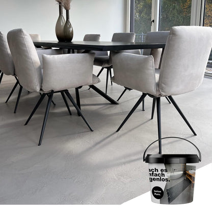 Basis-Set Mikrozement betonPure Set 5qm / 10KG - verarbeitungsfertig - fugenlos für Wand, Boden, Bad - ohne Versiegelung
