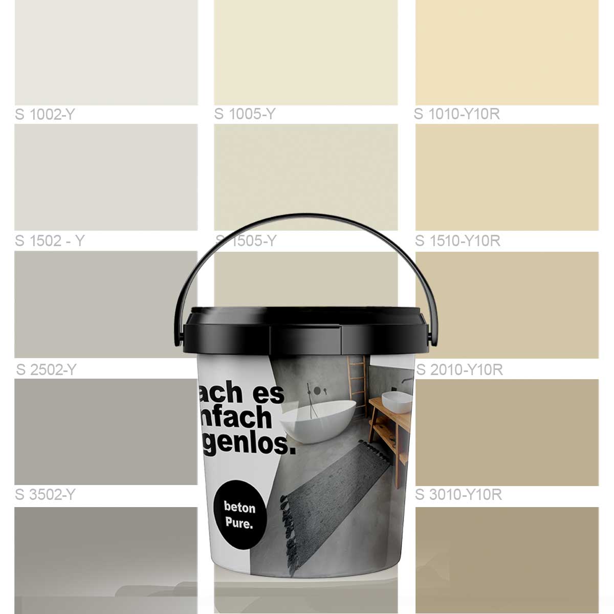 Basis Set - betonPure Mikrozement  - NCS Farben - verarbeitungsfertig