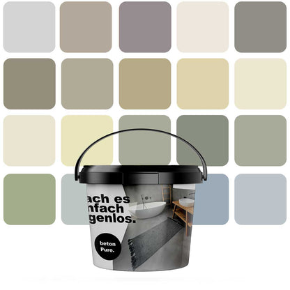 Basis-Set Mikrozement betonPure 1qm / 2KG - verarbeitungsfertig - fugenlos für Wand, Boden, Bad - ohne Versiegelung