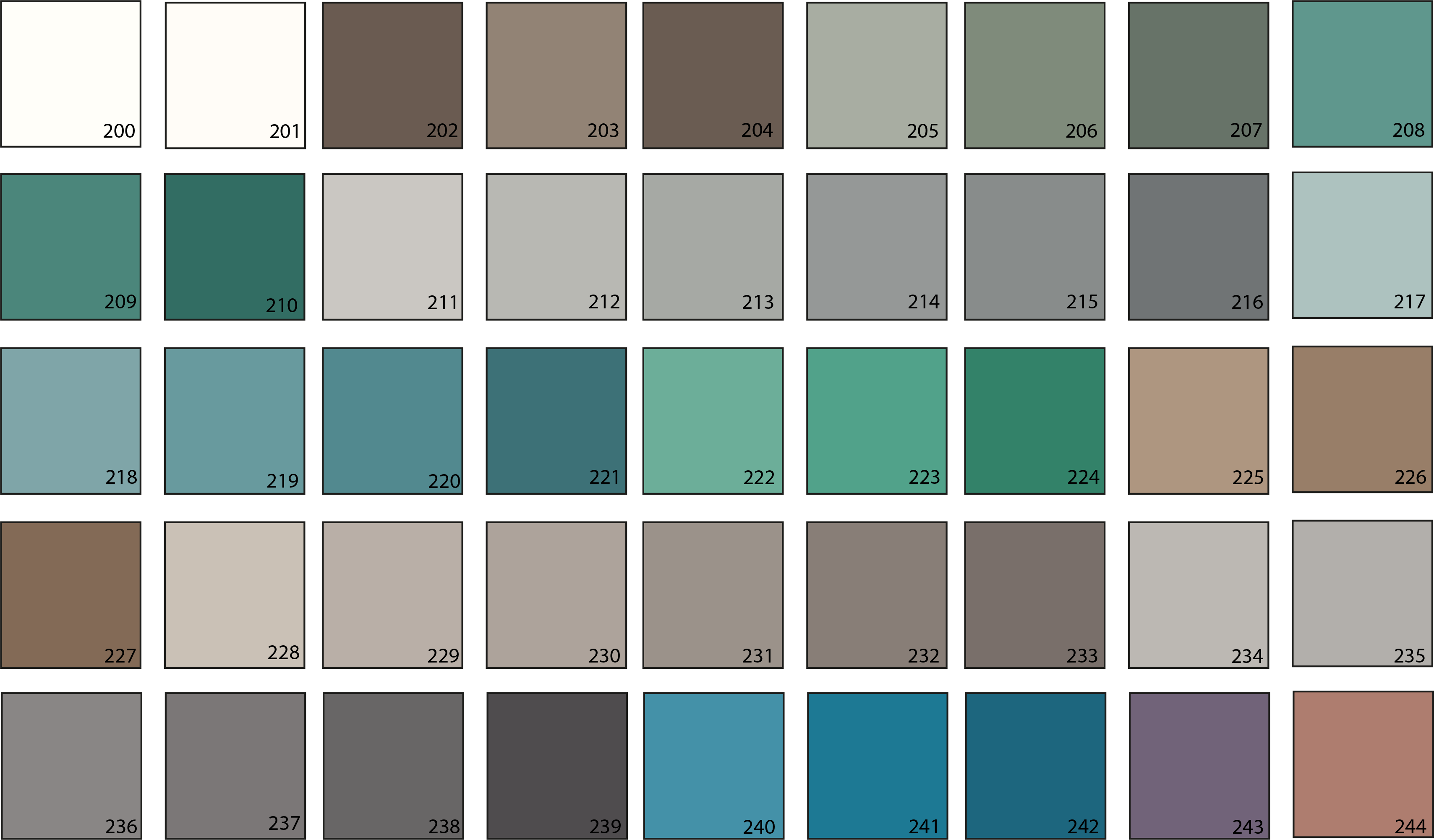 betonPure Farbpalette in Betonoptik